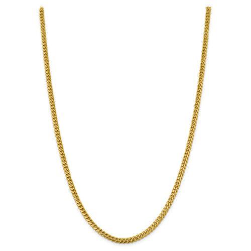 Gold 4.25mm Solid Miami Cuban Chain - Seattle Gold Grillz