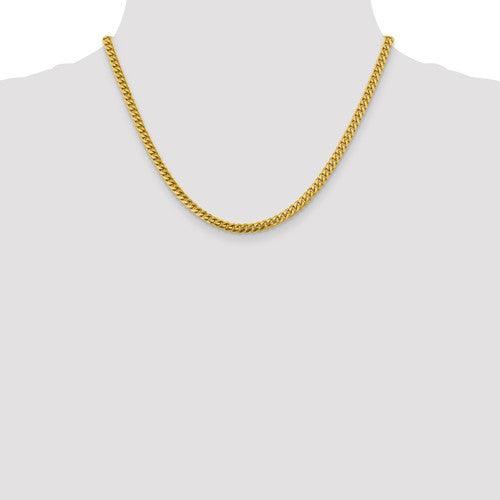 Gold 4.25mm Solid Miami Cuban Chain - Seattle Gold Grillz