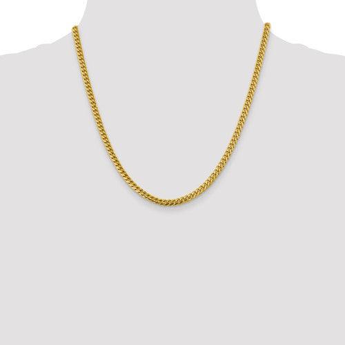 Gold 4.25mm Solid Miami Cuban Chain - Seattle Gold Grillz