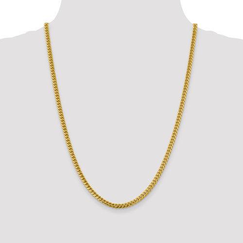 Gold 4.25mm Solid Miami Cuban Chain - Seattle Gold Grillz