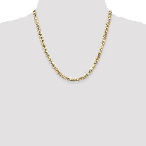 Gold 4.75mm Semi-Solid Anchor Chain - Seattle Gold Grillz