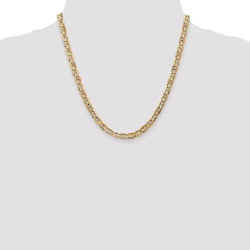 Gold 5.25mm Concave Anchor Chain - Seattle Gold Grillz