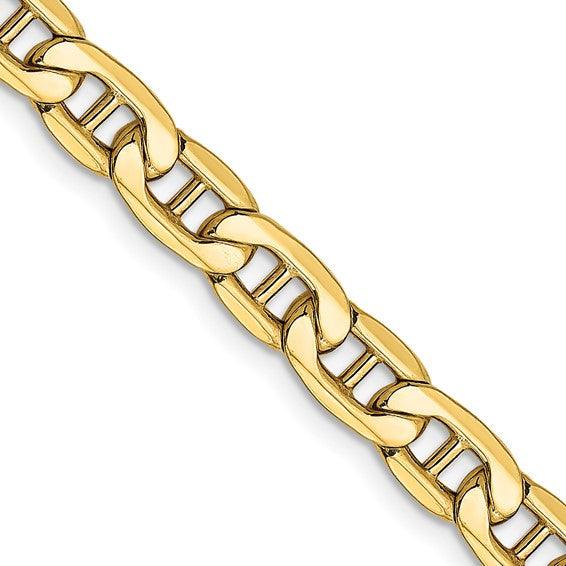 Gold 5.5mm Semi-Solid Anchor Chain - Seattle Gold Grillz