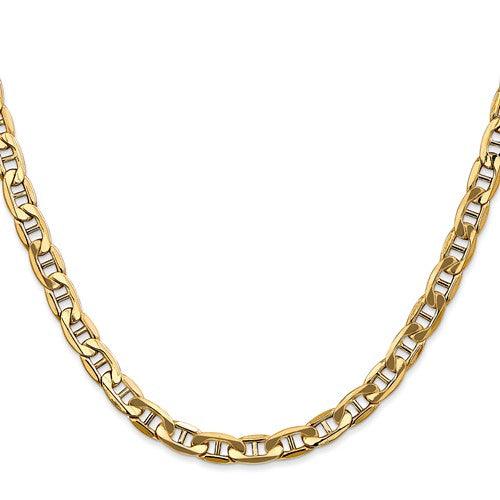 Gold 5.5mm Semi-Solid Anchor Chain - Seattle Gold Grillz