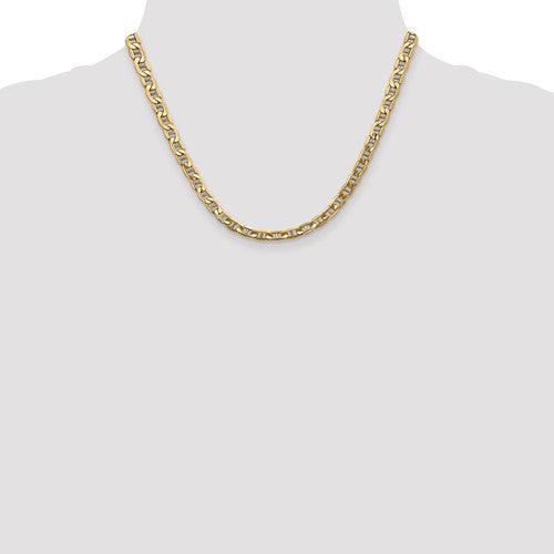 Gold 5.5mm Semi-Solid Anchor Chain - Seattle Gold Grillz