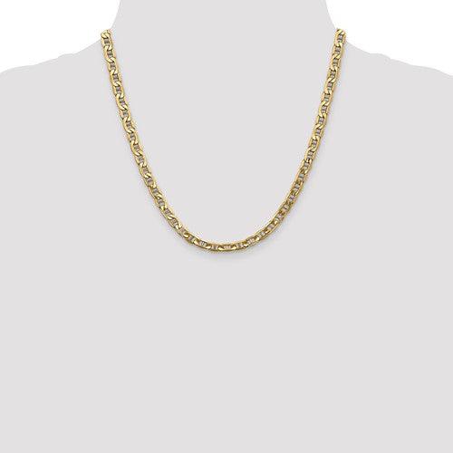 Gold 5.5mm Semi-Solid Anchor Chain - Seattle Gold Grillz