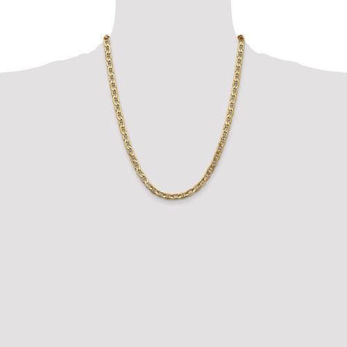 Gold 5.5mm Semi-Solid Anchor Chain - Seattle Gold Grillz