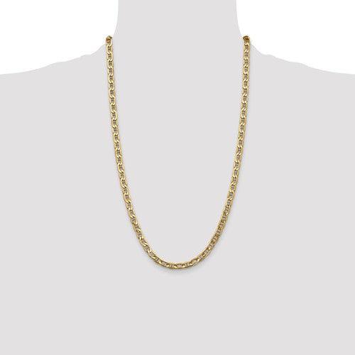 Gold 5.5mm Semi-Solid Anchor Chain - Seattle Gold Grillz