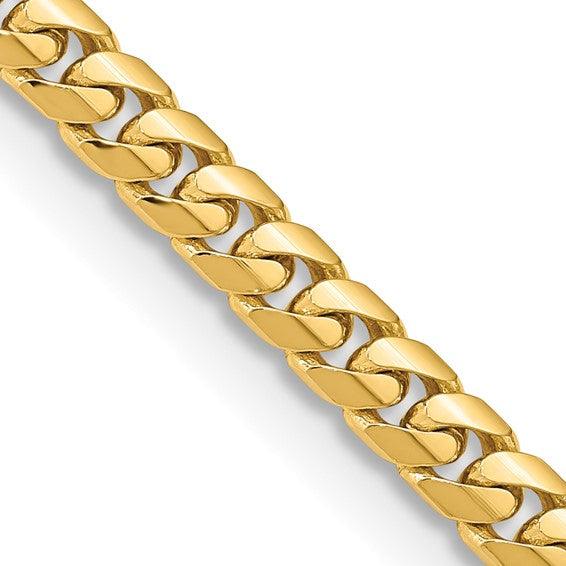 Gold 5.5mm Solid Miami Cuban Link Chain - Seattle Gold Grillz