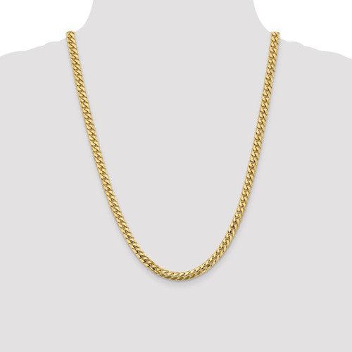 Gold 5.5mm Solid Miami Cuban Link Chain - Seattle Gold Grillz