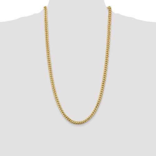 Gold 5.5mm Solid Miami Cuban Link Chain - Seattle Gold Grillz