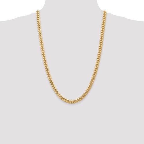 Gold 6.75mm Semi-Solid Miami Cuban Chain - Seattle Gold Grills