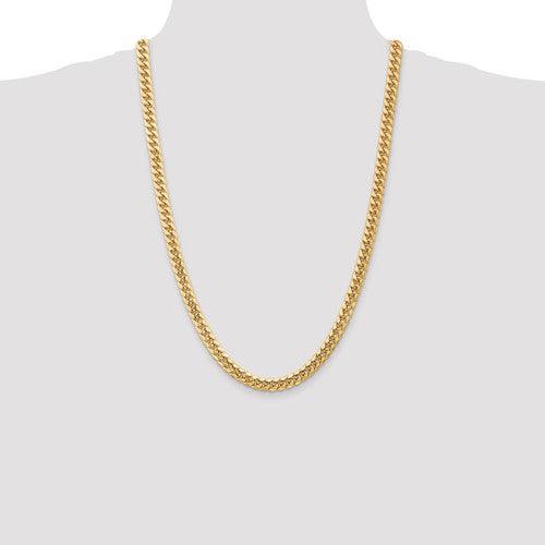 Gold 6.75mm Semi-Solid Miami Cuban Chain - Seattle Gold Grillz