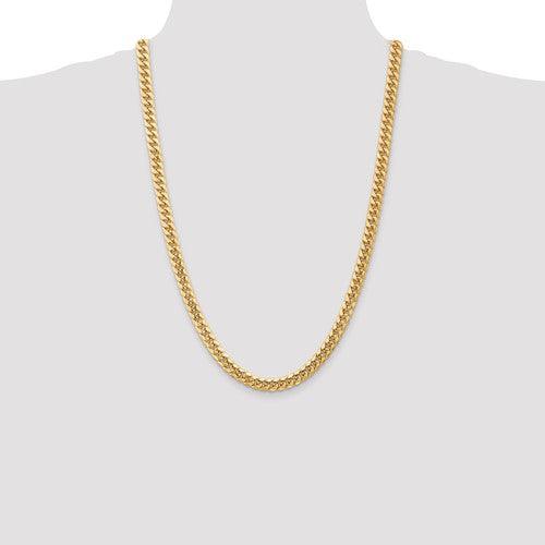 Gold 6.75mm Semi-Solid Miami Cuban Chain - Seattle Gold Grills