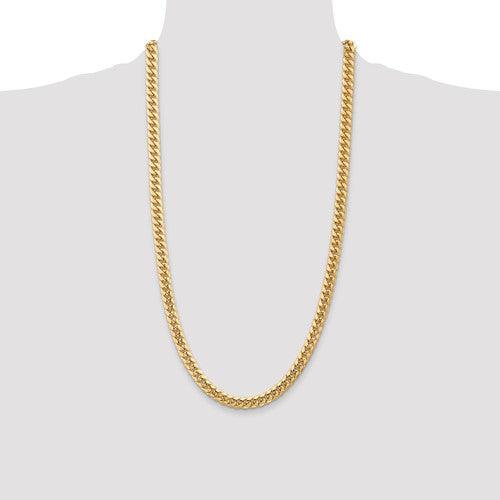 Gold 6.75mm Semi-Solid Miami Cuban Chain - Seattle Gold Grills