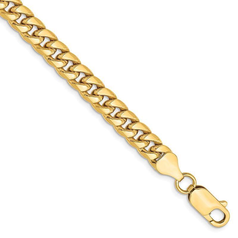 Gold 6mm Semi-Solid Miami Cuban Bracelet - Seattle Gold Grills