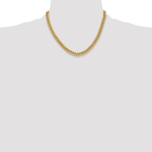 Gold 6mm Semi Solid Miami Cuban Link Chain - Seattle Gold Grills