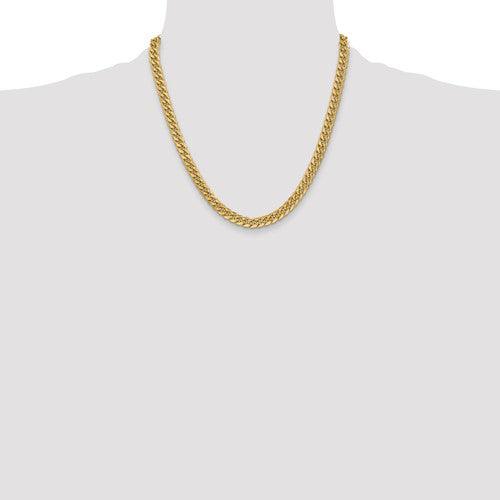 Gold 6mm Semi Solid Miami Cuban Link Chain - Seattle Gold Grills