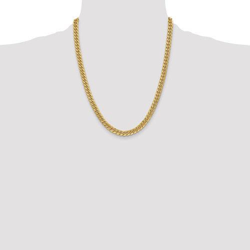 Gold 6mm Semi Solid Miami Cuban Link Chain - Seattle Gold Grillz