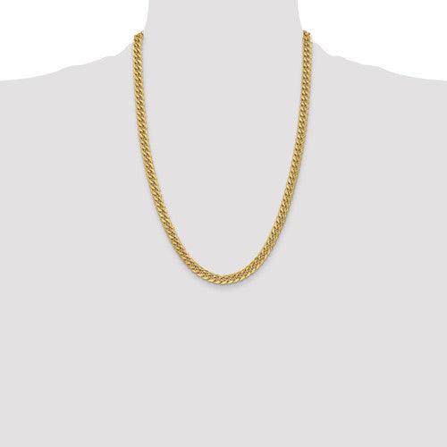 Gold 6mm Semi Solid Miami Cuban Link Chain - Seattle Gold Grillz