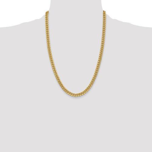 Gold 6mm Semi Solid Miami Cuban Link Chain - Seattle Gold Grills