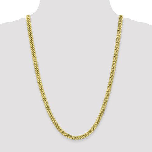 Gold 6mm Semi Solid Miami Cuban Link Chain - Seattle Gold Grillz