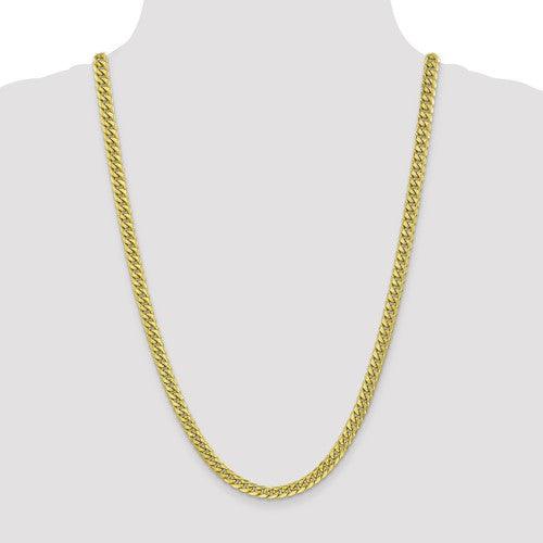 Gold 6mm Semi Solid Miami Cuban Link Chain - Seattle Gold Grills
