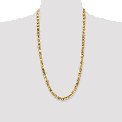 Gold 6mm Semi Solid Miami Cuban Link Chain - Seattle Gold Grillz