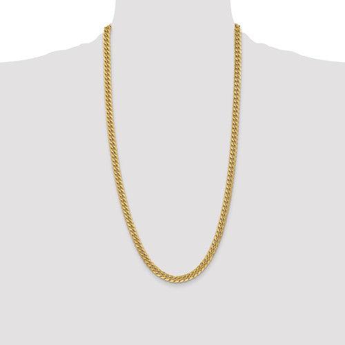 Gold 6mm Semi Solid Miami Cuban Link Chain - Seattle Gold Grills