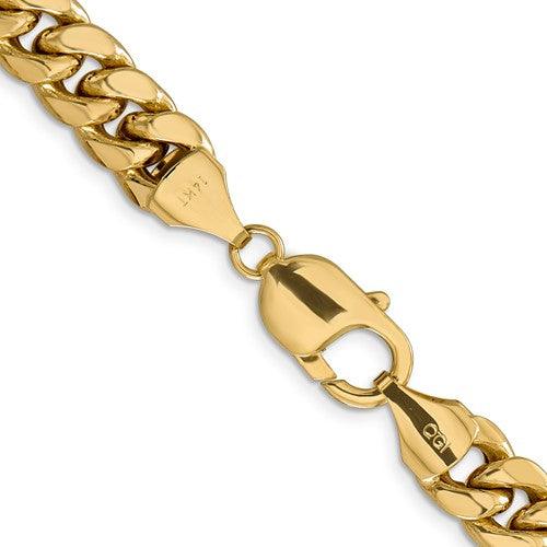 Gold 9.3mm Semi Solid Miami Cuban Link Chain - Seattle Gold Grillz