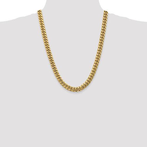 Gold 9.3mm Semi Solid Miami Cuban Link Chain - Seattle Gold Grills