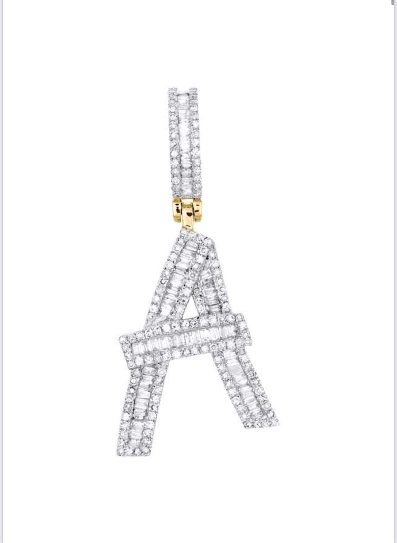 Gold Diamond Letter A Pendant - Seattle Gold Grillz