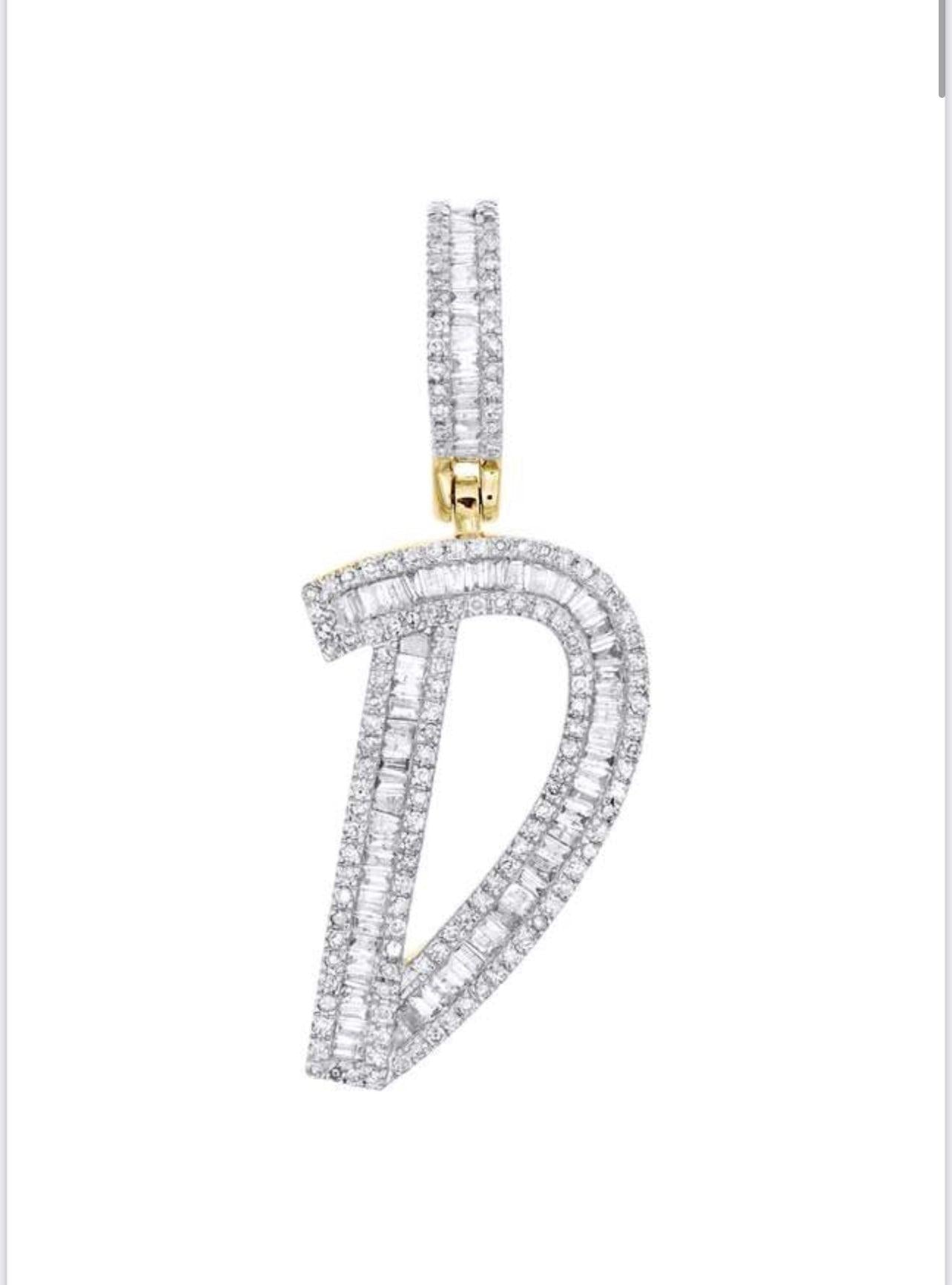 Gold Diamond Letter D Pendant - Seattle Gold Grillz