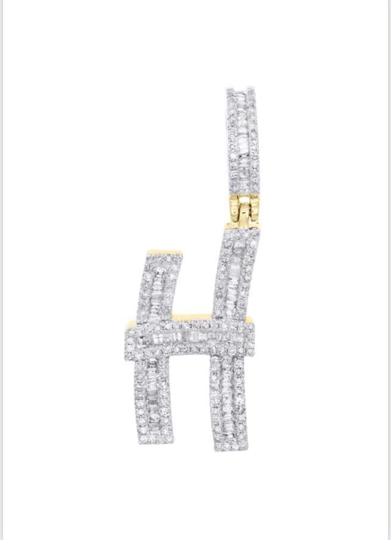 Gold Diamond Letter H Pendant - Seattle Gold Grillz