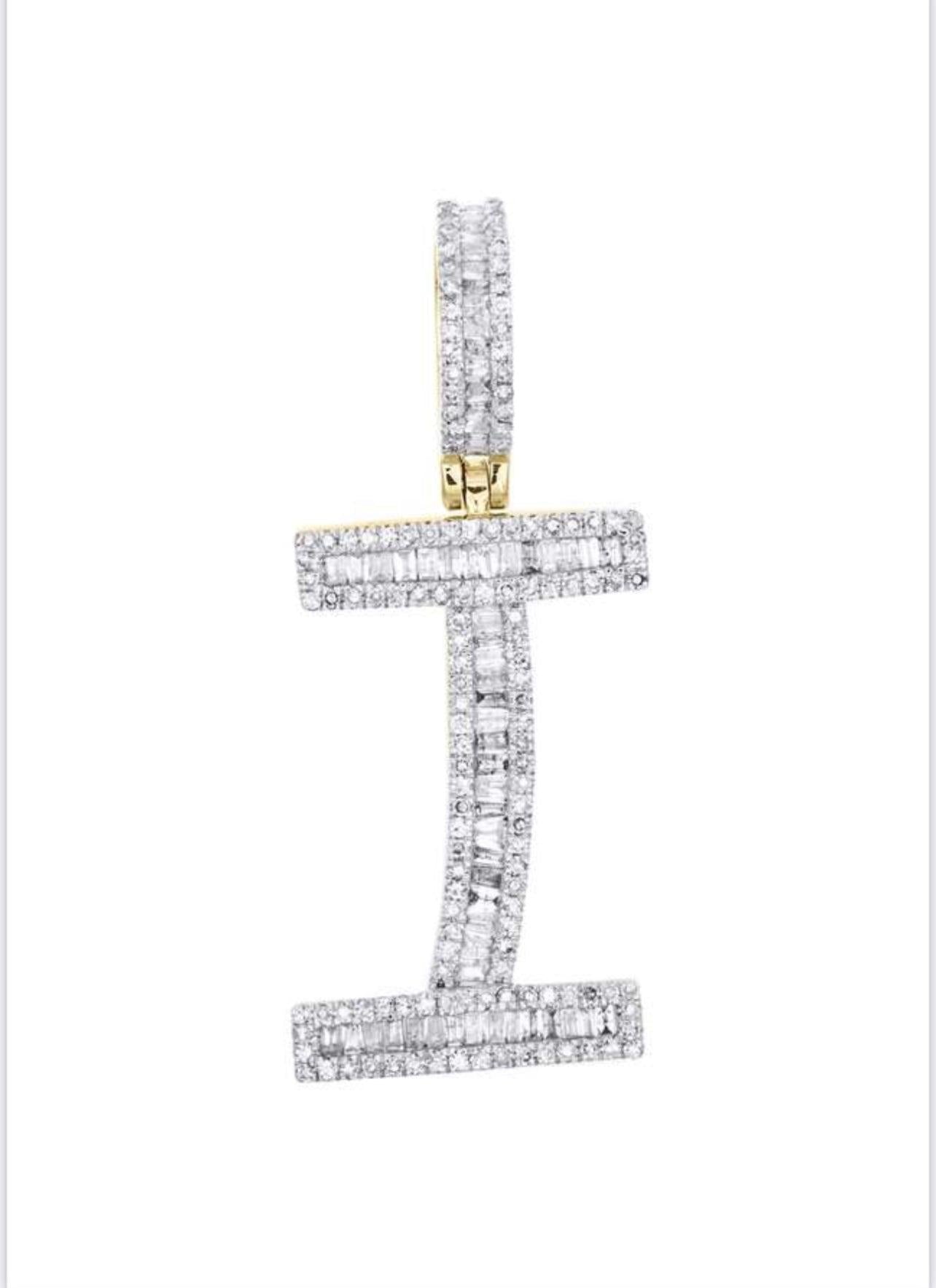 Gold Diamond Letter I Pendant - Seattle Gold Grillz