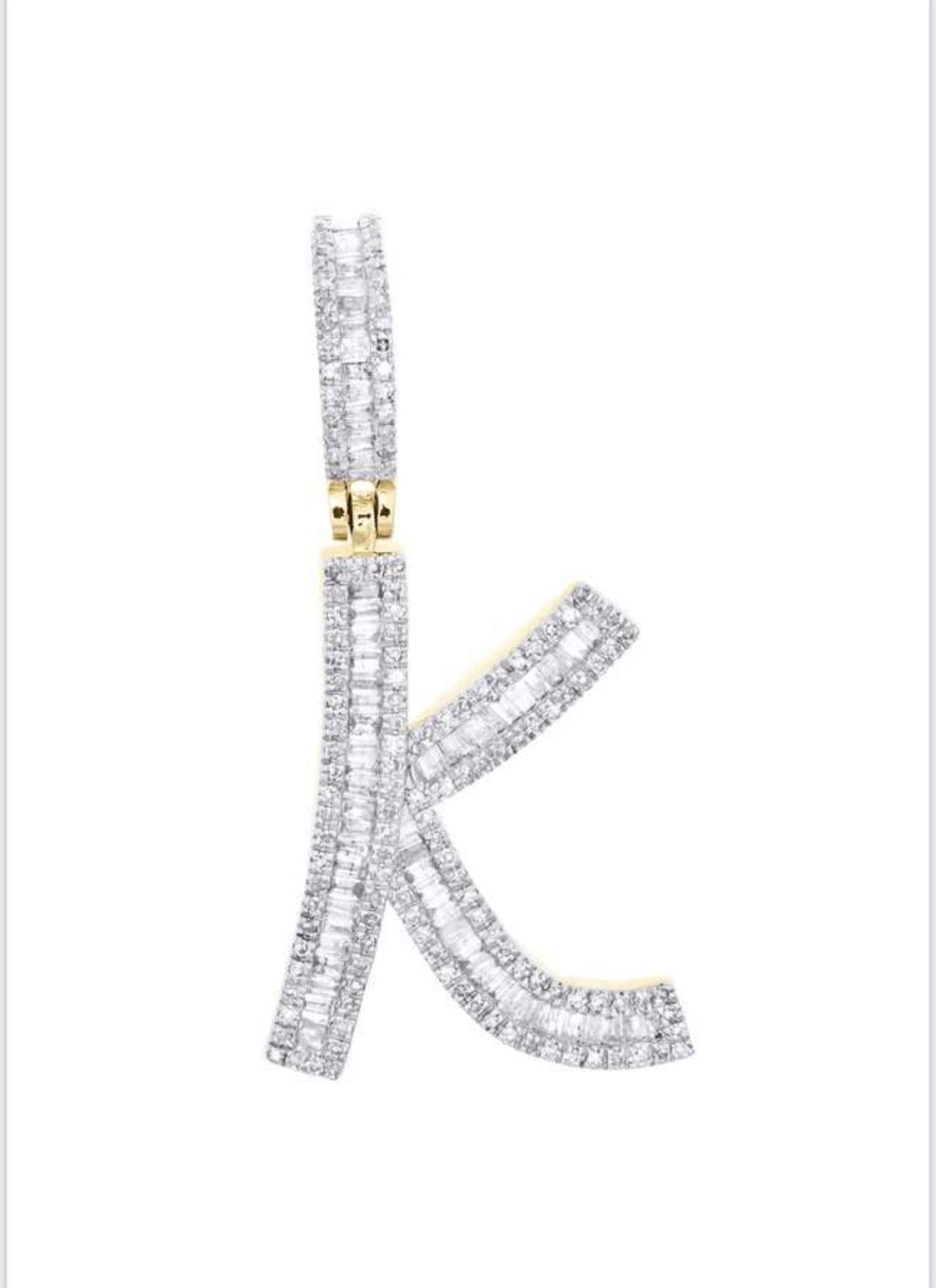 Gold Diamond Letter K Pendant - Seattle Gold Grillz