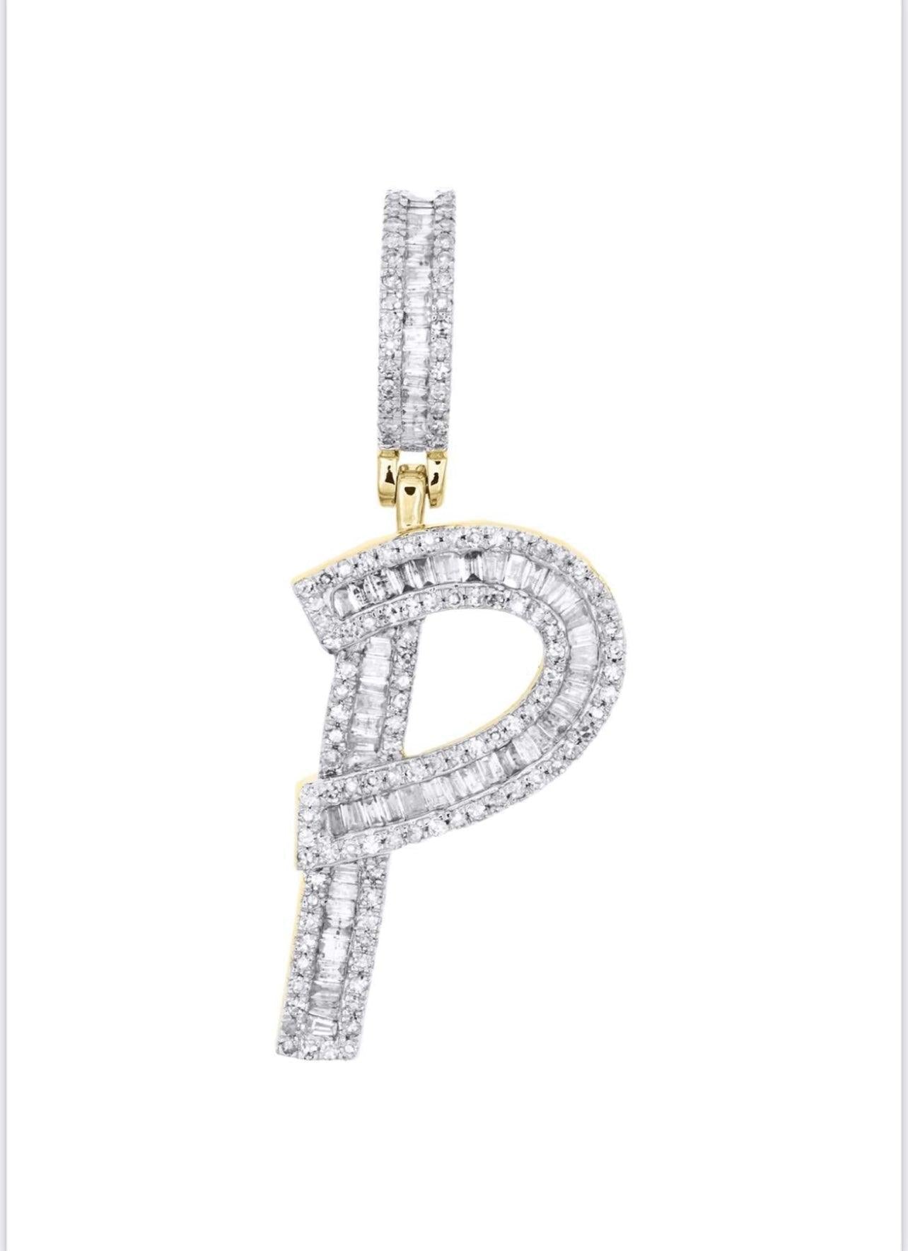 Gold Diamond Letter P Pendant - Seattle Gold Grillz