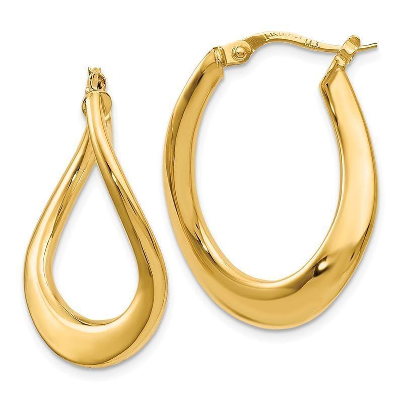 Lesli'es 14k Polished Oval Hoop Earrings - Seattle Gold Grillz