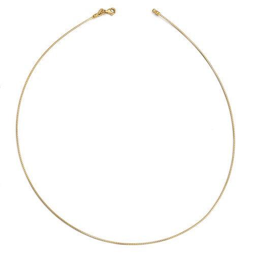 14K Yellow Gold Round Detachable-Clasp Omega Chain