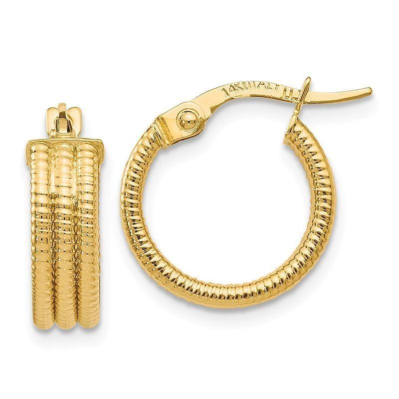 Leslie's 14k Fancy Hoop Earrings - Seattle Gold Grillz