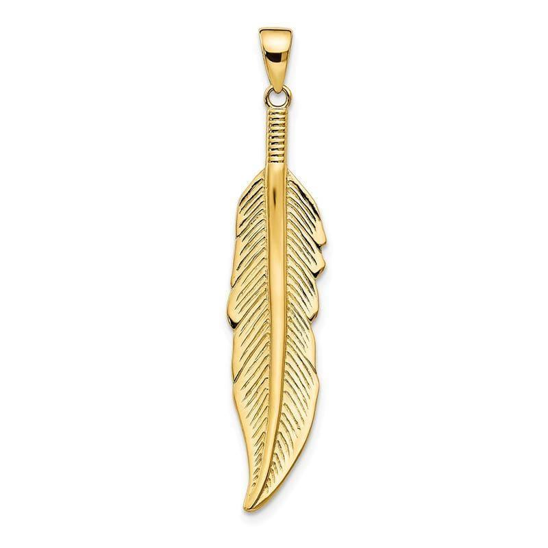 Leslie's 14K Feather Pendant - Seattle Gold Grillz