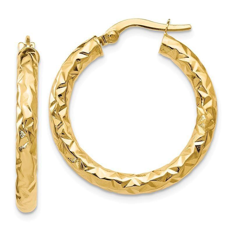 Leslie's 14k ForeverLite Polished and Textured Hoop Earrings - Seattle Gold Grillz