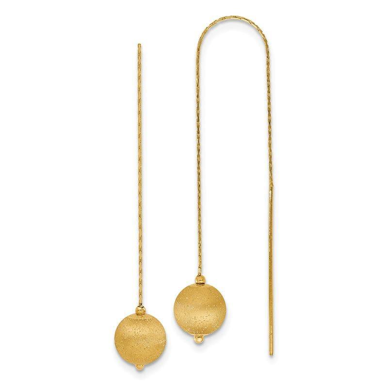 Leslie's 14K Glitter Ball Threader Earrings - Seattle Gold Grillz