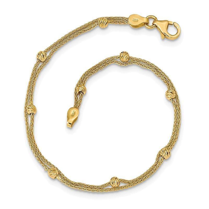Leslie's 14k Gold Polished 2 Strand Bracelet - Seattle Gold Grillz