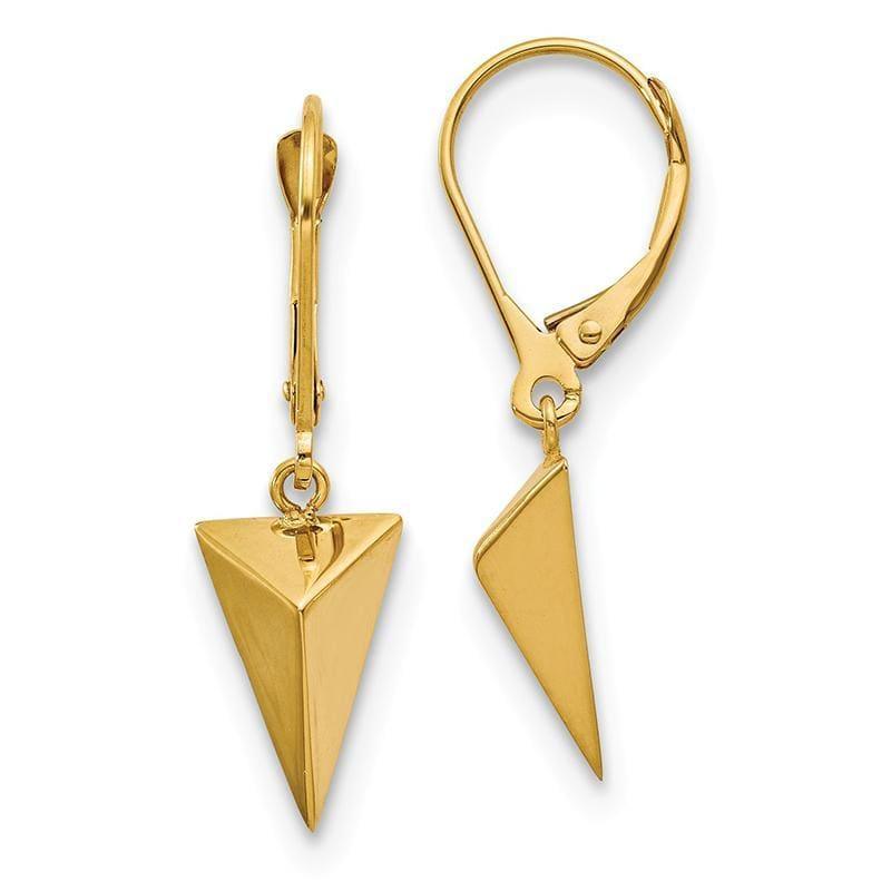 Leslie's 14K Polished 3D Triangle Dangle Leverback Earrings - Seattle Gold Grillz