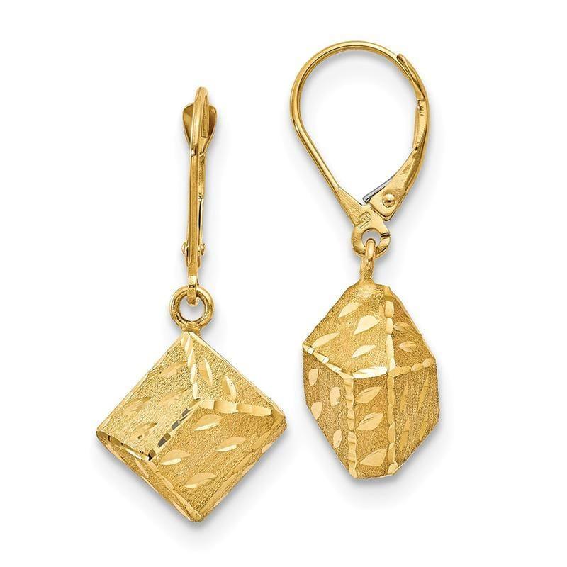 Leslie's 14K Polished & Brushed D-C Leverback Earrings - Seattle Gold Grillz