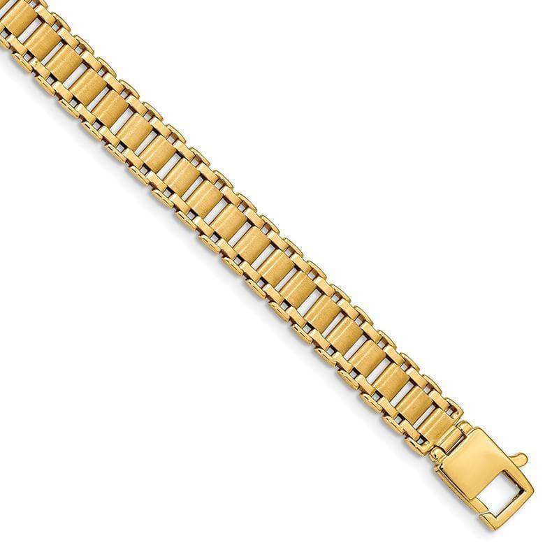 Leslie's 14K Polished & Brushed Link Mens Bracelet - Seattle Gold Grillz