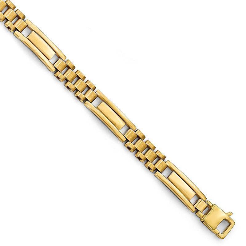 Leslie's 14k Polished and Brushed Men's Bracelet - Seattle Gold Grillz