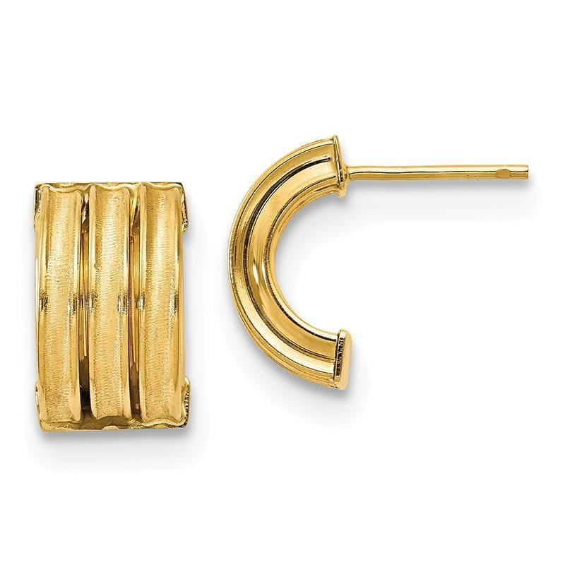 Leslie's 14K Polished & Brushed Post Earrings - Seattle Gold Grillz