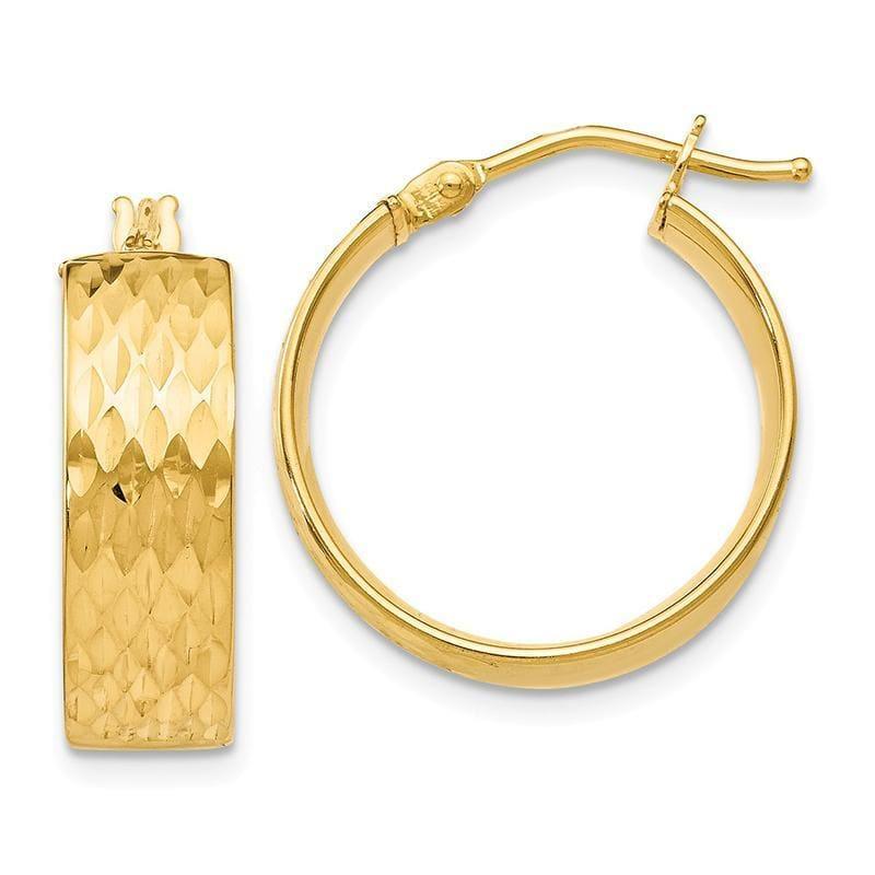 Leslie's 14k Polished and Diamond-cut Hoop Earrings - Seattle Gold Grillz